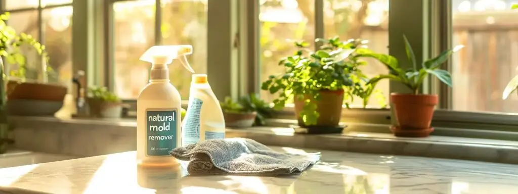 Image of natural methods for mold removal using vinegar and baking soda.